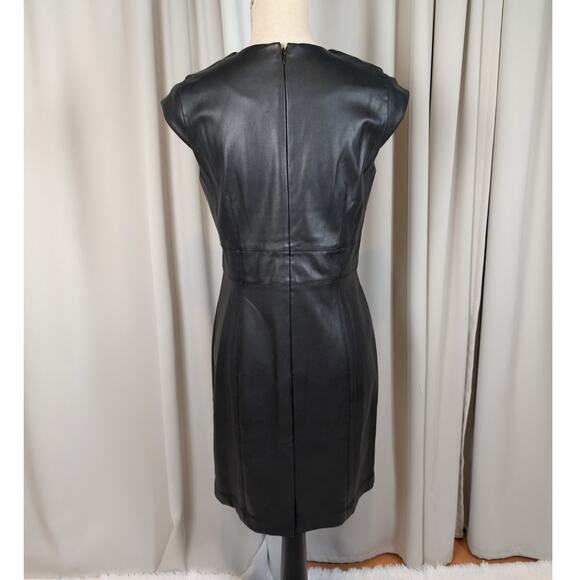 Ann Taylor Faux Leather Sheath Dress Black Size 6 - Picture 15 of 16